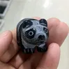 Decoratieve beeldjes 1 stks Mooie natuurlijke zwarte agaat handgesneden schattige dieren Panda woondecoratie kerstcadeau energiekristal