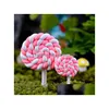 Décorations de jardin 12pcs Rainbow Lollipop Mariage Décor à la maison Miniatures Gnome Terrarium Figurines Fée Ornements Dollhouse DIY33188 Dhqps