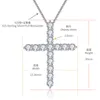 Testeur réussi collier de diamants plaqué or blanc 925 en argent Sterling complet Bling Moissanite croix pendentif collier pour ami