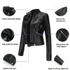 Women's Leather YTJHRG Jackets Coats Fashion Long Sleeve 2023 Spring Autumn Winter Outwear Motor Biker Tops Female Clothing