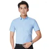 Vestido masculino camisas workwear escritório masculino clássico formal manga curta verão negócios casual plus size 8xl