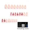 False Nails VITAGWX Press On Cross Print Almond Nail Art Reusable Acrylic Fake 24 Pcs Stick Tips For Women