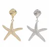 Dangle żyrandol moda 2021 Big Explegged Błyszcząca gwiazda Kolczyki dla kobiet Summer Sea Starfish Metal oświadczenie Prezent2673