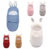 Filtar Svadlande plysch och söta kaninöron Baby Ear Muffs Sleeping Bags Cribs 231013