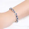 Link Armbänder GD INS Damen Blau Armband Set Zirkon Quadratische Form Kristall Stein Mode Welle Frauen Schmuck Für