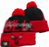 Homens malha algemado pom bulls gorros chicago los angeles chapéu esporte malha chapéu listrado lateral lã quente beanies boné para mulher a1