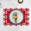 Tapis de table Napperons de Noël Décor festif Flocon de neige 10 protecteurs anti-brûlures pour l'année