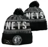 Brooklyn Beanies Nets Beanie Cap Wool Warm Sport Knit Hat Basketball North American Team Striped Sideline USA College Cuffed Pom Hats Men Women