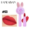 5 Colors Rabbit Ear Lipstick Cute Fluffy Matte Lipstick Waterproof Long Lasting Lip Stick Sexy Red Velvet Nude Lipsticks Women Lips Maquillaje