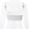 Dames s t -shirt herfst winter metaal sexy strapless backless crop top corset voor dames mouwloze ruches buis tops slanke club feest outfits 2023 231016