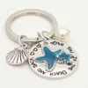 I Love you to the beach and back Beach keychain necklace Natural necklace Summer jewelry Women's Starfish Necklace216r