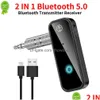 Bluetooth 5.0 Odbiornik nadajnika 2 Adapter bezprzewodowy 3,5 mm o Aux stereo dla samochodów ręce słuchawkowe dostarczanie kropl