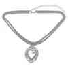 Pendant Necklaces F19D Hip Hop Neckchain Trend Peach Heart Sweater Chain Gothic Style Neck Jewelry Gift