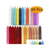 Инструменты для рукоделия, 26 цветов, антикварные сургучные палочки с фитилями для почтовых писем, ретро, винтажная печать, штамп Mticolor Diy Wax3616620, падение Dhvdl