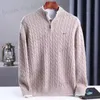 Pulls pour hommes Pull en cachemire automne hiver épaississement pour hommes demi-col haut fermeture éclair pull en tricot bas haut pull en laine T231016