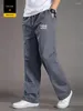 Calças masculinas personalizadas seu logotipo em linha reta perna larga esportes algodão causal moda calças masculinas bottoms roupas