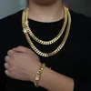 Hänge halsband mode hip hop män halsband kedja guld fylld trottoark kubansk lång länk choker manlig kvinnlig collier smycken 61 cm 71cm267n