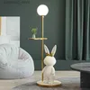 Lâmpadas de assoalho Nordic Modern Rabbit Table LED Floor Lamp para Living Kids Childrens Quarto Quarto Café Bedsidecorner Ambient Night Light Q231016