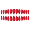 Faux ongles 24 pièces/ensemble paillettes portant une plaque de couleur unie, réutilisable, rouge, résistant à la déchirure, Durable, séchage rapide