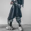 Mannen Broek 2023 Techwear Punk Hip Hop Onregelmatige Taille Rok Harajuku Street Dance Broekkirt Mode Decoratie Culotte Voor Mannen vrouwen