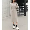 Pulls pour femmes, le style à lacets longs est superposé avec un tricot français en automne et en hiver, robe à manches longues