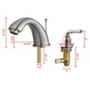 バスルームシンクの蛇口YESCOM WIDESPREAD FAUCET 3 HOLE -UP DRAIN 2ハンドルタップブラシニッケル（CUPC AB1953認定）