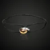 Zlxgirl – Bracelet en acier inoxydable de haute qualité, 3 boucles en métal, ruban à lacets, ficelle en soie, chaîne MakeLink à la main, Link1740