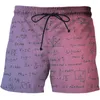 Herenshorts 3D-printen Casual sport Strand Zomertrend Losse wiskundige formule Jongens elastische Scantie herenkleding