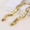 24k solid gold Mens 24k Solid Gold GF 8mm Italian Figaro Link Chain Necklace 24 Inches214P