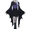 Casual Dresses Vampire Large Bat Sleeve Dress For Women Halloween Costumes Adult Cosplay Party Gothic Vintage Lace Up Sweatshirt