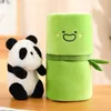 Poupées en peluche NOUVEAU Kawaii Tube De Bambou Panda Ensemble Jouet Mignon Peluches Peluche Ours Poupée Conception Réversible Cadeau D'anniversaire Pour Enfants 231016