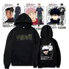 Herrtröjor ryomen sukuna ögon hoodie anime jujutsu kaisen pullover mode streetwear höst vinter casual kläder höft toppar