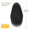 Perucas sintéticas Kinky Straight Wig 180% Densidade Preto Yaki Lace Front para Mulheres com Cabelo Bebê Sintético Temperatura de Calor Sem Cola 230227