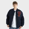 Mäns jackor vintage Simple Men's Baseball Park som en ny original Susong Loose Coat Fashion Letter broderi tjock varm älskare basebolljacka för män x1016