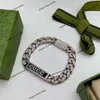 Hög version designer smycken halsband svart emalj gradient tjock rand kubansk armband halsband för manliga och kvinnliga älskare