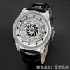 Wristwatches Anglia Rotating Neutral Watch With Full Diamond Large Dial Waterproof Quartz Belt Women's And Men's