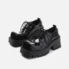 Sapatos de vestido Uniforme Pequeno Couro Feminino Britânico Menina Japonesa Selvagem Preto Retro Mary Jane Lolita Plataforma Low Hee