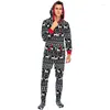 Pulls pour hommes Hommes Pyjamas Nuit Casual Set Noël Polyester Coton À Manches Longues Une Pièce Hiver Homewear