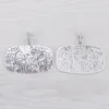 Anhänger Halsketten 2 x tibetisches Silber, großes Rechteck, gehämmerte Blume, Graspflanze, Charms-Anhänger für DIY-Schmuckherstellung, 66 x 47 mm