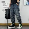Мужские джинсы Американская мода Хип-хоп Карго Уличная одежда Скейтборд Шаровары Мужская одежда Японский Harajuku Джинсовые повседневные брюки Мужской 231016