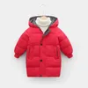 Para baixo casaco 210 anos inverno meninas jaqueta cor sólida manter quente princesa com capuz zíper moda longo estilo outerwear crianças roupas 231016