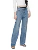 Jeans da donna Moda Donna Bikini Decorato Pantaloni in denim con giunture Pantaloni quattro stagioni Blu dritti a gamba larga per donna