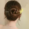 Pinzas para el cabello, horquillas de hojas de Ginkgo Biloba, accesorios chinos Hanfu para niñas antiguas de Metal, palillos, tocado de hadas, joyería