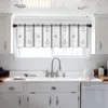 Cortina de barco com listras de âncora, cortina curta transparente de tule para cozinha, quarto, decoração de casa, cortinas pequenas de voile