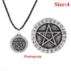 Hänghalsband utsökt stor rune nordisk choker viking pentagram smycken halsband wiccan pagan norse1239e