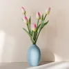 Dekorativa blommor konstgjorda tulpan vas heminredning torkad blomma bukett blommor arrangemang för vardagsrum matbord skrivbord