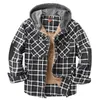 Chemises décontractées pour hommes Plaid Lâche Euro Taille Streetwear Manteau Chaud Automne Hiver Mâle Vêtements Boutons Sweats à capuche