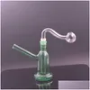 Pipes à fumer Est Mini verre brûleur à mazout Bong couleur épais Pyrex recycleur Dab plate-forme eau 10mm cendrier avec bols livraison directe maison Dhtio