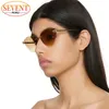 Óculos de sol sem aro olho de gato mulheres moda triângulo óculos de sol para homens armação de metal cateye óculos de sol vintage tons eyewear