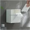 Storage Boxes Bins Plastic Wall Mounted Dustproof Bathroom Organizer For Cotton Bs Makeup Adhesive Small Jewelry Holder Box Drop D Dhukm